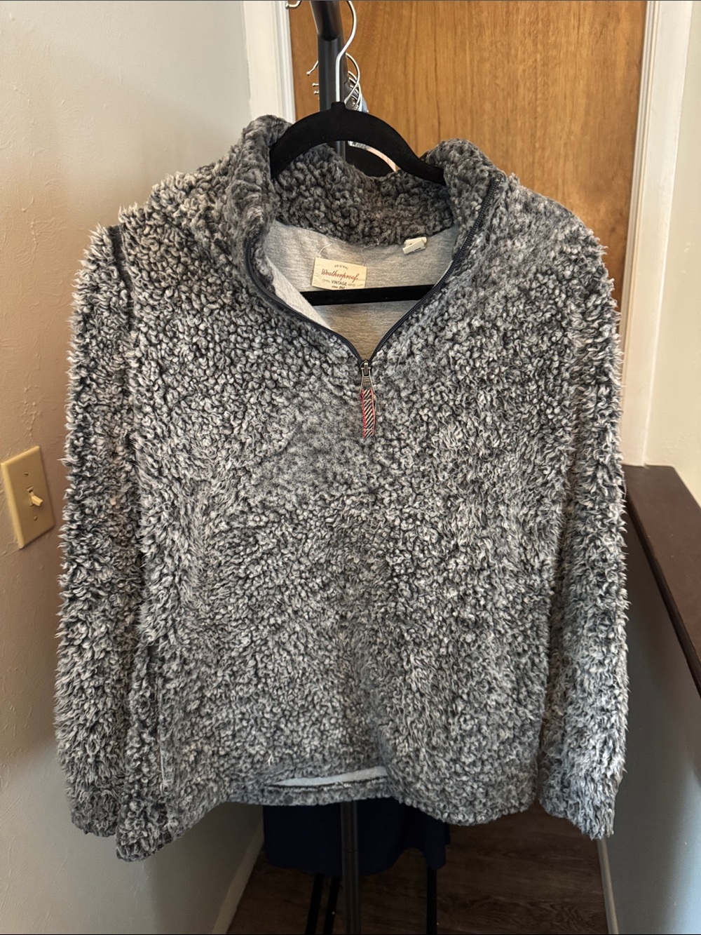 Weatherproof Plush Quarter-Zip Turtleneck Sweater - Gray